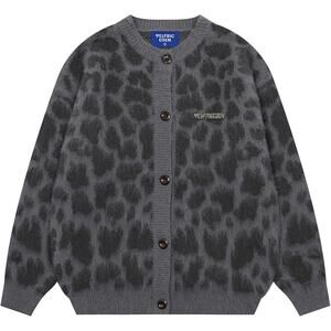 NEW Aelfric Eden Leopard Cardigan Oversized Cheetah Knit Button Up Sweater S